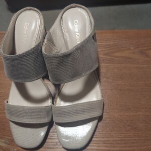 Calvin Klein Sandal, Size 7, Beige